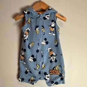 Disney Baby Mickey Mouse Hooded Romper w Ears 0-3M Boy